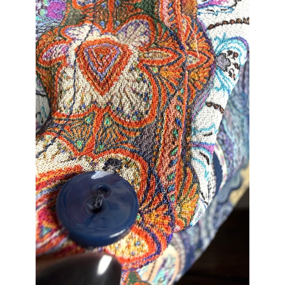 Johnny Was Boho Paisley Silk Blend Oversized Button Down Top Women's Size XXS - Picture 12 of 12